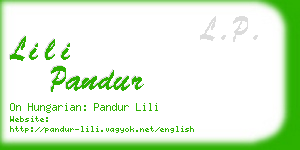 lili pandur business card